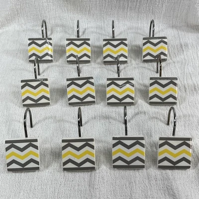 Chevron Shower Curtain Hooks Set Of 12 Mainstays Mid Century Modern MCM 50s - Image 1 of 4