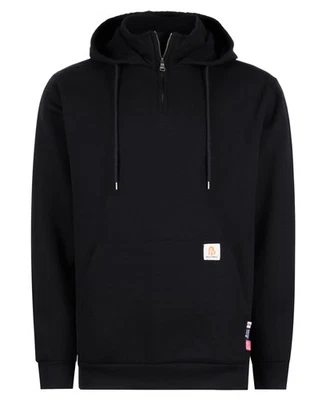FR Hoodies 1/4 Zipper Pullover 10.5oz Cotton Fleece Fire Resistant Hooded Swe... - Image 1 of 4