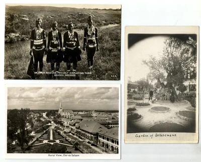 Tanzania, Sudáfrica 3 postales, Dar es Salaam, cuatro doncellas orgullosamente exhibidas Foto 1 de 2