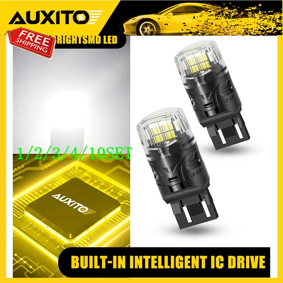 7443 7440 LED White Blinking Brake Stop Tail Parking Lights 1~10Set - Изображение 1 из 4