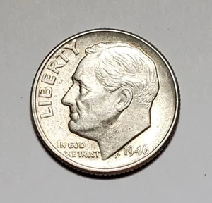 1946 P ROOSEVELT DIME 90% SILVER #C9601 - Picture 1 of 2