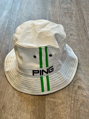 Authentic Ping Bucket Hat Men White with Green Stripe - Imagem 1 de 4