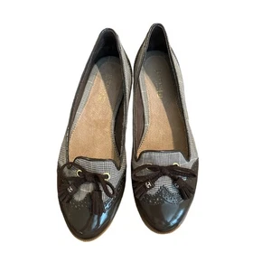 Braun karierte adrette Damen-Flats von Sperry. Größe 7,5. Neu ohne Karton - Bild 1 von 5