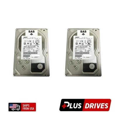 Lot of 2 2TB SAS HGST 3.5" Server Hard Drive 7.2K Rpm 64MB Cache 6Gbps - Image 1 of 4