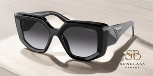 PRADA PR 14ZS 1AB09S Black Grey Gradient 50 mm Women's Sunglasses - Picture 1 of 2