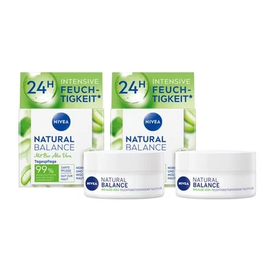 NIVEA Tagespflege Natural Balance feuchtigkeitsspendend 24h Feuchtigkeit 2x 50ml - Bild 1 von 4