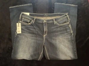 Silver Jeans Co. Women's Suki Mid Rise Slim Bootcut Jeans Size 22W 32L NWT - Picture 1 of 7