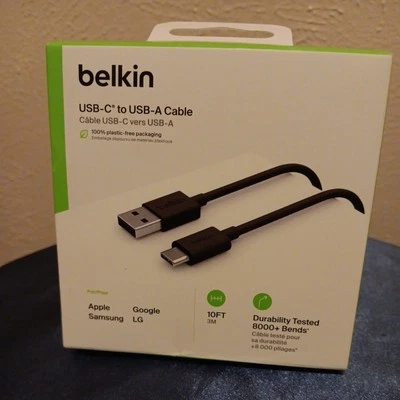Belkin USB-C to USB-A Cable (3M /10ft) for Apple/Samsung/Google/LG . - Image 1 of 4