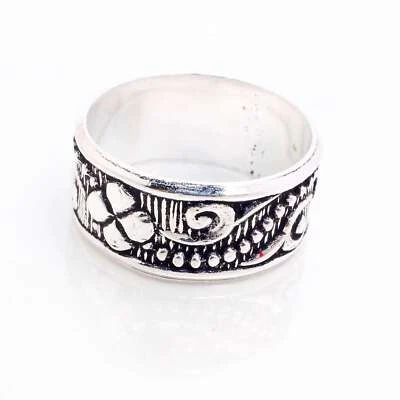 925 Placcato Argento Handmade Design Gioielli Regalo per Lei Misura Anello 5.5 - Immagine 1 di 3