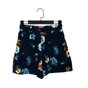 KENZO Jungle Navy Brown Green Floral Moleskin Shorts - Size 6 / IT38 - Picture 1 of 13
