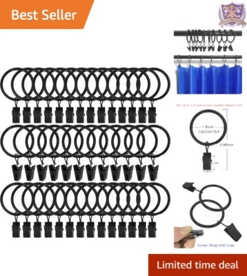 40 Pack Metal Curtain Rings Clips 1.5 in Diameter Heavy Duty Drapery Hooks - Image 1 of 4