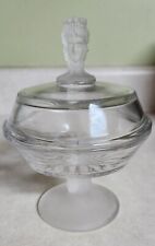 EAPG Duncan Three Faces Glass Compote Dish 
