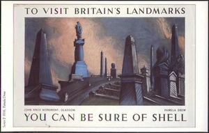 Modern Postcard: 1936 SHELL OIL & PETROL Advert: John Knox Monument, Glasgow. - Picture 1 of 1