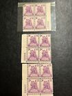 US Stamp #837 NW Territory 3c - Plate Block of 4 - MNH - CV  lot of 3