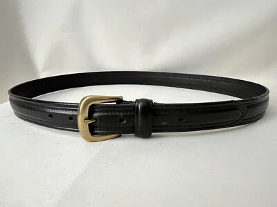 Cinturón CHAPS Ralph Lauren de cuero negro para hombre talla 38" hebilla de latón Foto 1 de 4