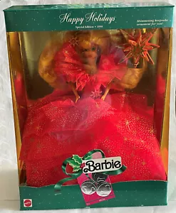 1990 Special Edition Happy Holidays Barbie Puppe Mattel rotes Kleid mit Ornament Neu in OVP - Bild 1 von 7