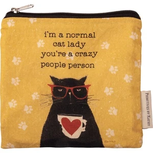Zipper Pouch Handbag | I'm A Normal Cat Lady You're A Crazy People Person NEW - Picture 1 of 4
