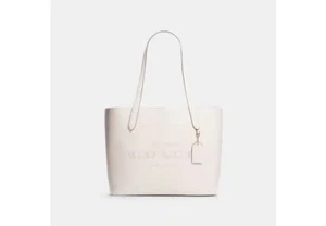 COACH Pebble Leather CAMERON Large Tote Shoulder Bag ~ Chalk/White - Picture 1 of 4