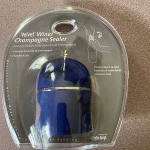 NEW Velvet Wine/Champagne Sealer Blue - Picture 1 of 6
