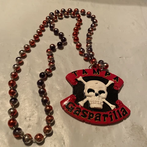 TAMPA BAY BUCCANEERS FOOTBALL PIRATE GASPARILLA BEAD NECKLACE SKULLS PARTY B47 Cover