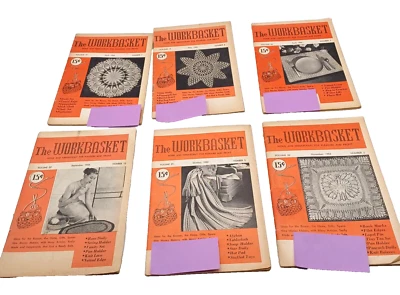 Vintage "Workbasket" Needlework & Craft Magazines 1954 & 1955 Lot Of 6 - Image 1 of 4