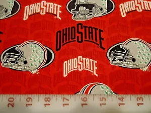 ( 1/4 Yard ) Ohio State Cotton Fabric ( 9" x 42" ) Red - Picture 1 of 2