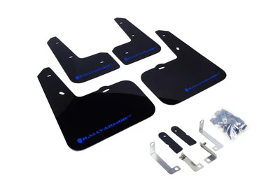 Rally Armor (MF24-UR-BLK/BL) UR Black Mud Flap w/ Blue Logo for 12-13 Veloster Foto 1 de 2