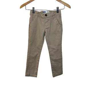 Old Navy Girls Khaki Uniform Pants Size Small 6-7 Elastic Waist Skinny Neutral - Picture 1 of 4