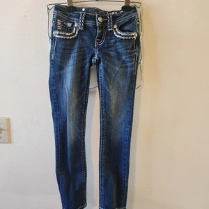 Girls Size 7 Miss Me Skinny Jean Jk5014sb0 - Picture 1 of 8