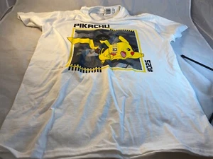 Official Pokemon Pikachu 025 T-Shirt White Camo Leap Size M Medium NEW WITH TAG - Picture 1 of 3