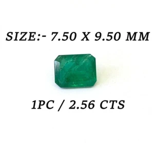 2,56 Karat sambischer natürlicher smaragdgrüner Achteck Größe 7,5 x 9,5 mm geschliffener Stein für Schmuck6362 - Bild 1 von 6