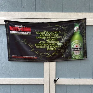 Heineken Red Star Soul Music Festival Cloth Banner 24x48 Beer Sign Man Cave RARE - Picture 1 of 6