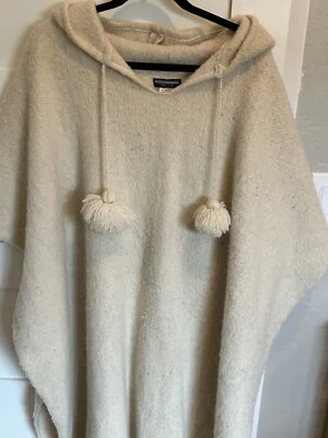 Poncho com capuz J. Peterman 100% lã feito em Kentucky - Imagem 1 de 4