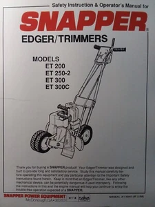 Snapper Walk-Behind Edger Trimmer ET 200 250-2 300 300C Gasoline Owners Manual - Picture 1 of 5