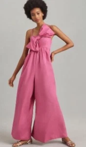 NWT Anthropologie Hutch Big Bow Jumpsuit Bright Pink Size Large Big Bow!! - Picture 1 of 5