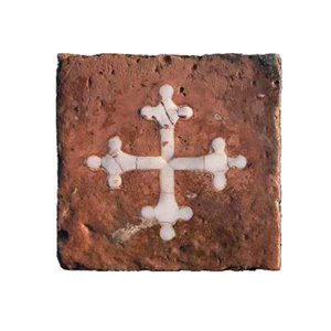 Quadrone con croce pisana - Terracotta tile with Pisa cross 124 - Imagen 1 de 1