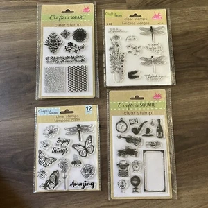Stamps- Crafters Square- Butterflies, Flowers, Bees, Insects - Lot Of 4- New - Picture 1 of 5
