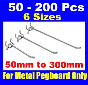 New PegBoard Hook Peg Board Panel hooks 6x sizes available 50mm to 300 mm - Picture 1 of 1