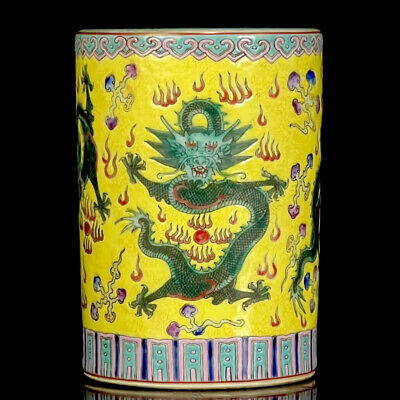 Chinese Enamel Porcelain Handmade Exquisite Dragon Pattern Brush Pots 13458 • 507.09$