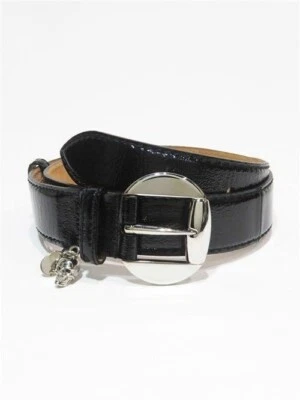 Cinturón Alexander McQueen charol calavera encanto negro 85 cm 34 pulgadas Foto 1 de 4