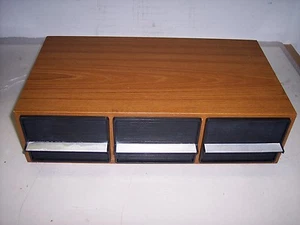 BROWN WOODGRAIN STORAGE CASE FOR CASSETTE TAPES **HOLDS 33 TAPES** #10 - Picture 1 of 8
