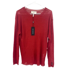 One Teaspoon Rust Red Amity Sheer Ribbed Knit Top Long Sleeve Shirt Size XS - Picture 1 of 13