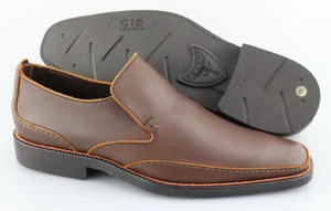 Men's MICHAEL TOSCHI 'Caan' Brown Leather Venetian Loafers Size US 7.5 - D - Picture 1 of 6