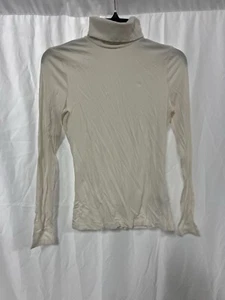 H&M Ligjtweight Turtleneck Sweater Ribbed Cream Off White Womens XS - Picture 1 of 5