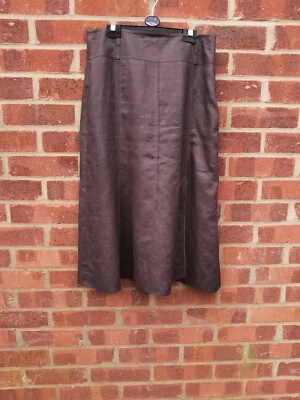 Falda Gerry Weber Marrón Lino Talla UK 12 FR 38 D 40 Foto 1 de 4