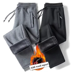 MEN FLEECE JOGGING PANTS TRACK BOTTOMS TROUSERS JOGGERS RUNNING SWEATPANTS - Picture 1 of 11
