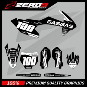 CUSTOM MX GRAPHICS KIT: GASGAS MOTOCROSS MC 85 2021 - 2022 BLOCK BLK/WHI - Picture 1 of 6