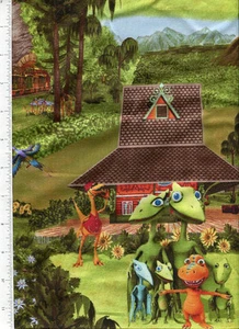 ~ DINOSAUR TRAIN STATION SCENIC ~ fabric bty - Picture 1 of 1