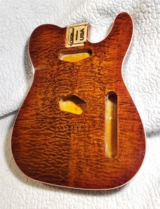 Schöner USA Roasted Alder Korpus,5A Maple Top. im Tigerauge.Für einen TL Hals.TET-1 - Bild 1 von 9