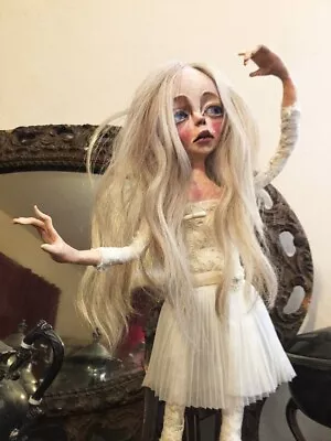 Muñeca de arte única bailarina de arcilla polimérica, escultura de niña, juvenil, contemporánea Foto 1 de 4